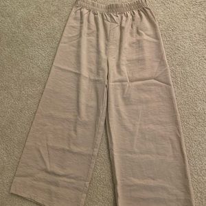 Beige wide leg pants